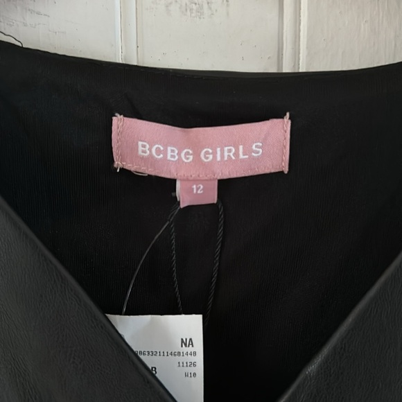 New! BCBG Girls Short Sleeves Black Dress sz 12 - Picture 4 of 9